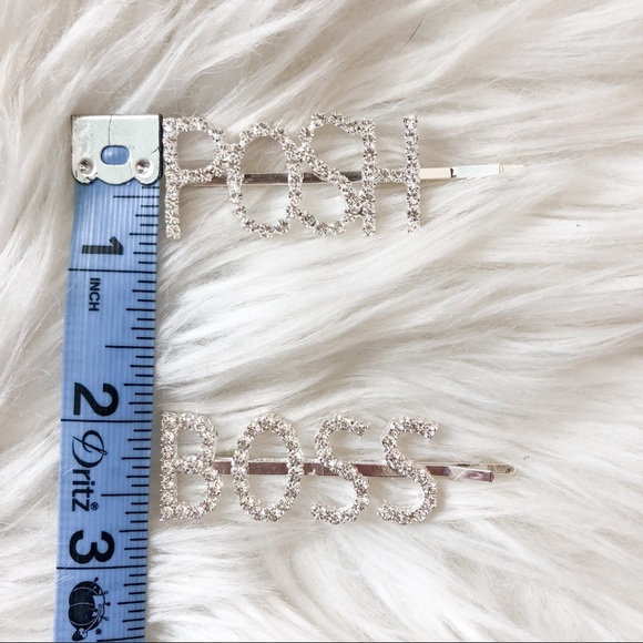 POSH BOSS Rhinestone Silver Hair Pin Set - Picture 3 of 5
